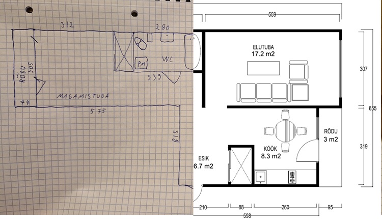 Hand drawn sketch made into digital floor plan (4)